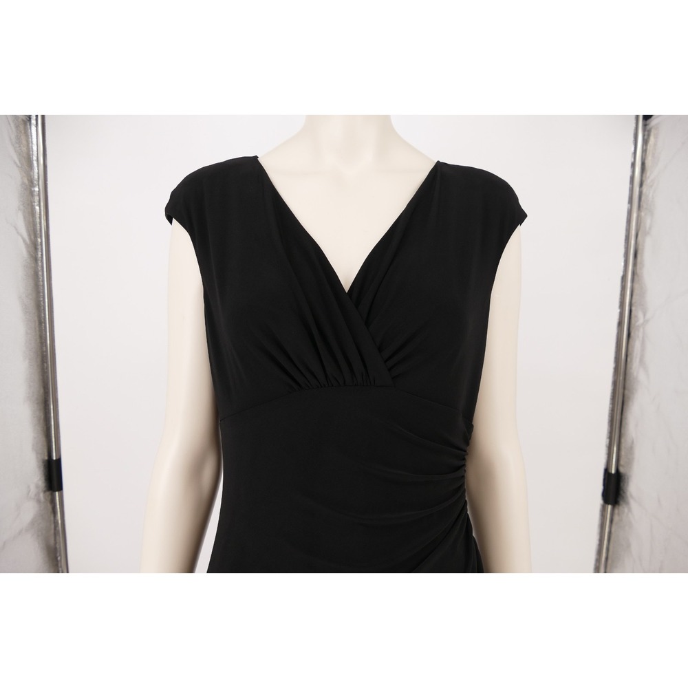 Lauren Ralph Lauren Black Sheath Ruffle Dress Size 8 elegant, effortless polish - Picture 5 of 16